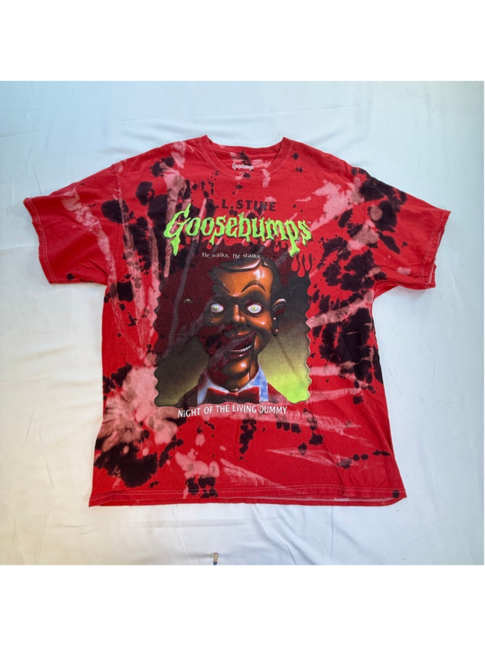 Goosebumps Night of the Living Dummy Slappy Tie Dye Graphic T Shirt Large